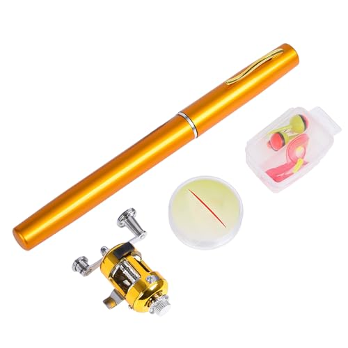 Pocket Pen Fishing Rod, tragbare Stiftstange und Reel Combo Angel Pen | Fischereistelstift, kleine Angelstangen für Geburtstage, Feiertage, andere besondere Anlässe, Rucksacktouristen