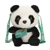 ARVALOLET Panda-Handytasche, weiche Plüsch-Umhängetasche, flauschige Umhängetasche for Damen, mit Reißverschluss, warme Wintertasche for Mädchen