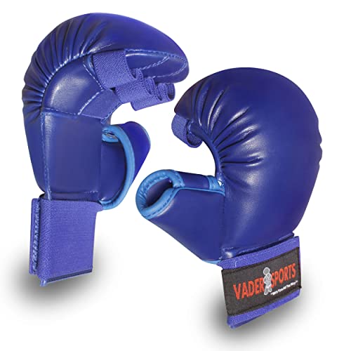 Vader Sports - Karate Handschuhe Kinder Junior Vollkontakt Handschuhe - Small - Blau, S (Alter 5-10 Jahre)