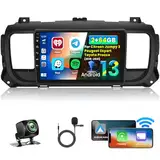 Inefala Android Radio für Citroen Jumpy 3/Peugeot Expert/Toyota Proace 2016-2021 mit Wireless CarPlay Android Auto 2+64G, 9'' Bildschirm mit DSP 28UI FM RDS GPS Bluetooth WiFi SWC AHD Rückfahrkamera