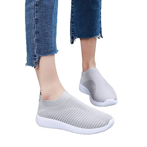 Fannyfuny Sneaker Damen Hellblau Wedges Keilabsatz Schuhe Sale Mesh Schutzschuhe Trainingsschuhe Walkingschuhe Straßenschuhe Plate Schuhe für Gehen Laufen Joggen Sports