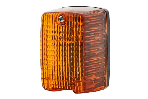 HELLA Zusatzblinkleuchte - Halogen - 12V / 24V - Anbau/Schraubanschluss - Lichtscheibenfarbe: orange - Stecker: Male - seitlicher Anbau/rechts - Menge: 1 - 2BM 002 652-031