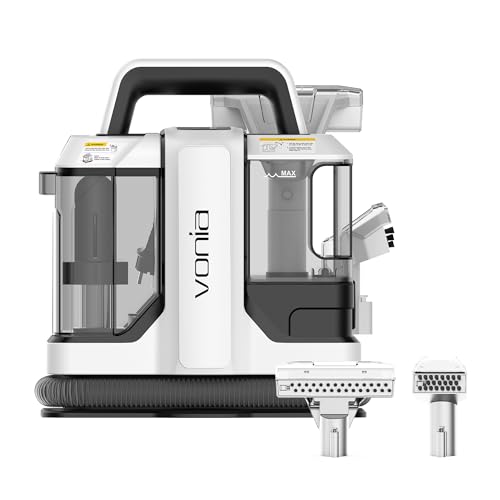 Vonia Teppichreiniger & Polsterreiniger – Leistungsstarker Waschsauger 450W mit 11 kPa Saugkraft, 2 Aufsätze & 1,2 m Schlauch – Weiß – ideal für Auto, Sofa, Teppiche & Polstermöbel