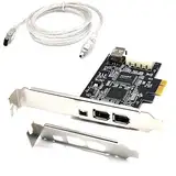 Padarsey PCIe Firewire-Karte für Windows 10, IEEE 1394 PCI-Express-Controller, 4 Anschlüsse (3 x 6-polig und 1 x 4-polig), 1394a Firewire 800 Adapter für Windows 7/8/Mac OS mit Low-Profile-Halterung