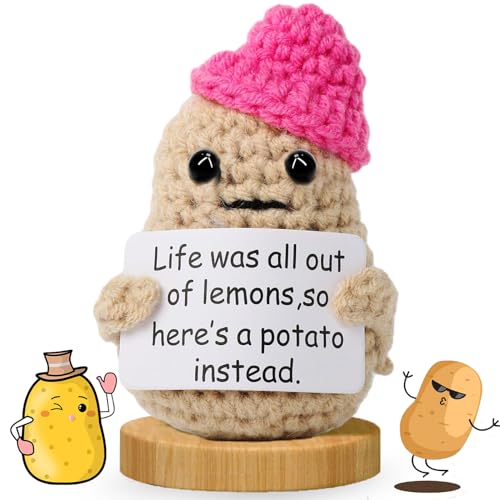 Johiux Positive Potato,Geschenke für Freund,Lustige Positive Kartoffel,Motivationsgeschenke,Kleine Geschenk Beste Freundin,Umarmung Pocket Hug Kartoffel Glücksbringer Prüfung,Geschenk für Frauen