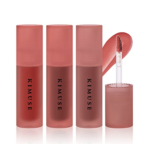 KIMUSE Lip Tint Stain, Water Gel Tint 3 Colors | Hochpigmentiert, leicht, weich, feuchtigkeitsspendend, lang anhaltend, nicht an Tieren getestet