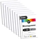 perfect ideaz - Moosgummi DIN-A4, 27 Blatt, Weiß, 29,7 x 21 cm (2 mm dick), farbiges Bastelmaterial für Kinder, Top Qualität