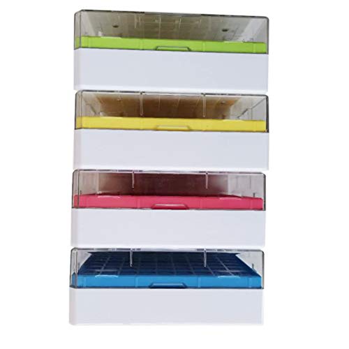 CryoBox Phiole-Regal aus Polycarbonat, 9 x 9 Array, 81 Platz (blau/grün/rot/gelb), 4 Stück