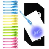 Gvolatee 18 Stück Zauberstifte Kinder UV Licht, Stift mit 18 Notizbuch, Geheimstift, Unsichtbar zum Schreiben Geheimer Nachrichten, Gastgeschenke, Mitgebsel, Kindergeburtstag