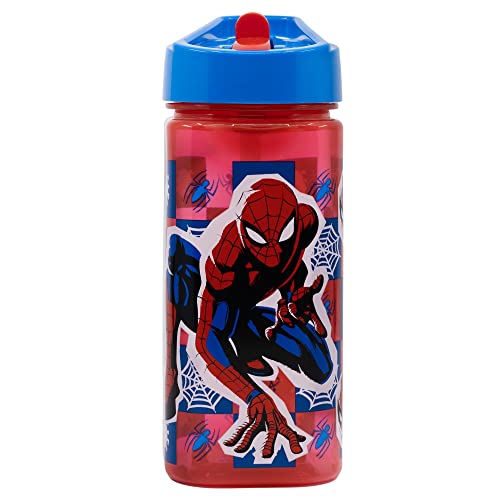 Stor SPORT-VIERKANTFLASCHE 530 ML | SPIDERMAN ARACHNID GRID, Bunt