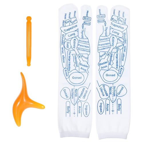 cobee Fußreflexzonen Socken Set, Reflexology Socks Mit Massage-Tools Fussreflexzonenmassage Akupressur Socken Fußmassage Socken Massagesocken Acupressure Reflexology(35–39)