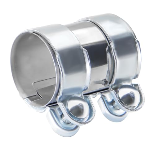 Auspuffschelle Rohrverbinder Doppelschelle, Ø60mm/L: 95mm Auspuffschelle Edelstahl, Auspuff Rohrverbinder Einsatz in Abgasanlagen von Gebäuden in der Automobilindustrie