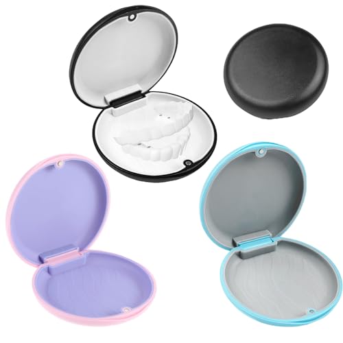 Zahnspangendose 3 Stück Zahnspangenbox Tragbar Zahnschiene Box Spangendose mit Magnetische Schnalle Gebissdose Geeignet für Den Täglichen Gebrauch Durch Menschen mit Zahnspangen