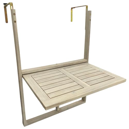 ESTEXO Balkonhängetisch Balkontisch Hängetisch 60x45 cm Klapptisch Balkon Tisch Weiß Klappbar