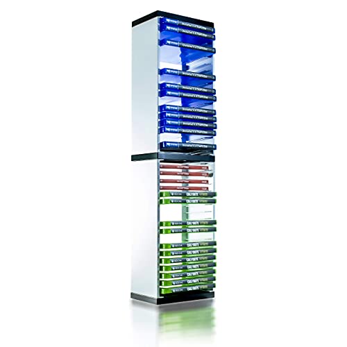 ADZ Universal Game Storage Tower - Speichert 36 Spiel- oder Blu-Ray-Disks - Spielhalter Rack für PS4, PS5, Xbox One, Xbox Series X/S, Nintendo Switch Spiele und Blu-Ray Discs (Weiß)