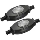 Greluma 2 Stk Wasserdichter Inline-Kabelschalter, EIN-Aus-Kabel-Lampen-Wippschalter, 250 V 3 A AC-Geräteschalter, Lampenkabel-Kabelschalter