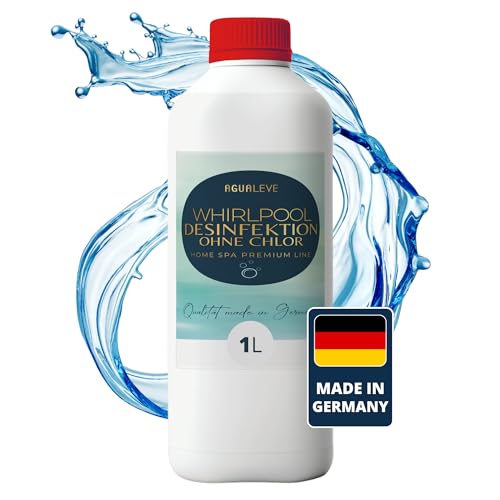 AGUALEVE® Whirlpooldesinfektion ohne Chlor 1 Ltr. *NEU* | chlorfreie Wasserdesinfektion mit Anti-Algen & Kristallklareffekt | speziell für Whirlpools entwickelt | Markenqualität Made in Germany