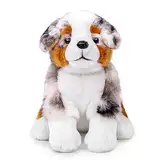 Lilizzhoumax Australischer Schäferhund Plüschtier 36cm/14" Simuliertes Tier Kuscheltier Kawaii Hund Realistische Plüsch Spielzeug für Wilde Tiere, Geschenk für Freunde Kinder
