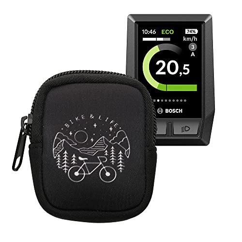 kwmobile Tasche kompatibel mit Bosch Kiox/Kiox 300 - Bike GPS Hülle Bike Life Weiß Schwarz