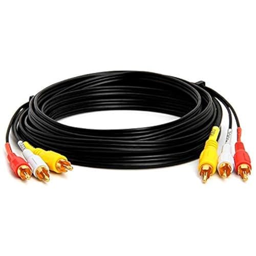 3 Stecker RCA auf 3 Stecker RCA Composite Video Audio A/V AV Kabel vergoldet – 3 m Master Cables®