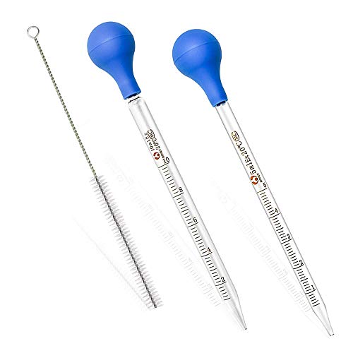 Transfer Pipette 5ml 10ml,Glas Pipetten,Messpipetten mit Bürsten,Glas Pipette Dropper,Measuring Pipettierer,Tropfpipette für Labor Lebensmittel Forschung Medizin Schule