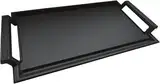 COVERCOOK Grillplatte - Gusseisen - Grillpfanne - Grillpfanne- 43 x 23 cm flache Grillpfanne für Induktionskochfeld - 2 Seitengriffe - offener Feuerofen Elektrokochfeld Outdoor-Grills