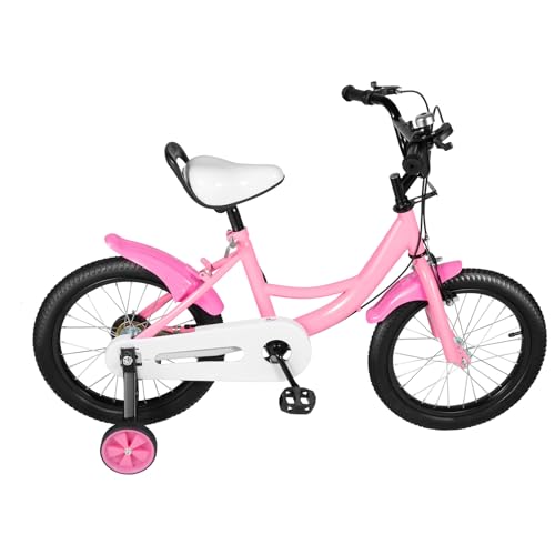 Fahrrad Für Kinder 16 Zoll Kinderfahrrad Einstellbarer Sitz Und Lenkerhöhe Fahrräder Kinderrad Bremsen Vorn Und Hinten Cityräder Laufrad Mit Stützrädern Für Jungen Mädchen Kinder Ab 5-8 Jahre