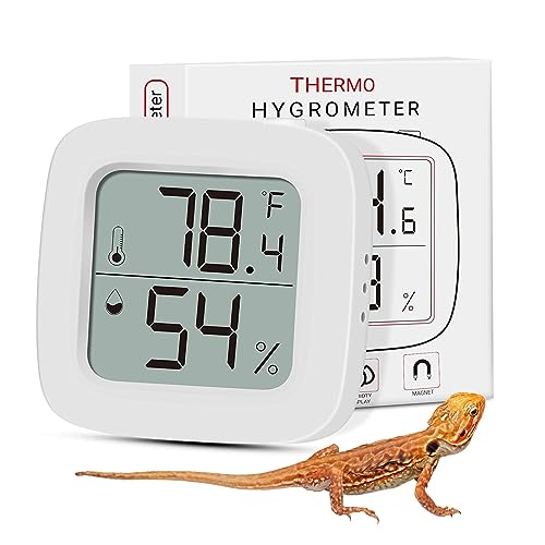 Reptilie Thermometer Aggforbl LCD Hochpräzise Digitalaes Reptilien Terrarium Thermometer Hygrometer mit doppelseitigem Klebeband für Büro, Küche, Inkubator Thermometer, Thermometer Gewächshaus