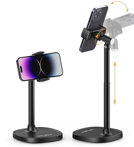 ULANZI Handy Ständer Tisch, Handyhalterung Verstellbar, Multi-Winkel Handyhalter, Phone Holder für Schreibtisch Kompatibel mit iPhone 15 14 13 12 11 Pro Max/Galaxy/Huawei/Xiaomei/Redmi
