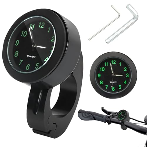 GAROMIA Motorradlenkeruhr Motorraduhr Lenkeruhr Schwarz 22-25mm Lenkerhalterung Uhr für Motorräder, Motorrad-Uhren, Motorraduhren für Lenker Motorraduhr Lenker für Fahrrad Motorrad