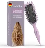 FABIHA® Lockenbürste - Curly Hair Brush - Bio Haarbürste ohne ziepen mit Wildschweinborsten - Das NEU 3-in-1-Stylingbürste mit einzigartigem Zahnrad-Design für trendiger Lockenfrisuren (Lilac)