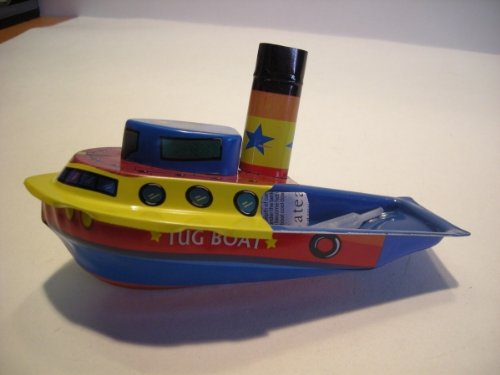 Kerzenboot TUG - Pop Pop Boat Schlepper Blech Blechspielzeug