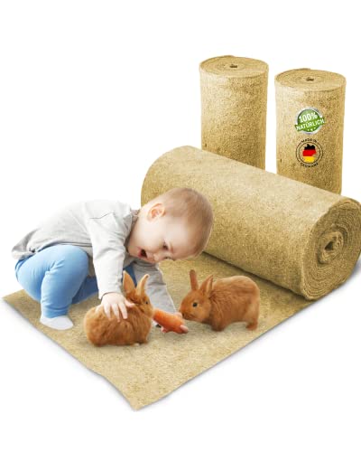Nagerteppich aus 100% Hanf auf Rolle mit 5m Länge, 50cm Breite, 5mm dick, Hanfteppich für alle Arten Kleintiere, Hanfmatte Nagermatte Nager-Teppich
