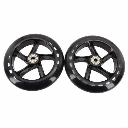 2 Stück PU-Rad für Roller, Rollschuhe und Wagen, hervorragender Griff und langlebige Lager (145 mm x 30 mm transparent)