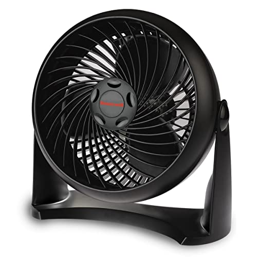 Honeywell TurboForce Turbo-Ventilator (Geräuscharme Kühlung, verstellbarer Neigungswinkel bis zu 90°, 3 Geschwindigkeitseinstellungen, Wandmontage, Tischventilator) HT900E, Schwarz