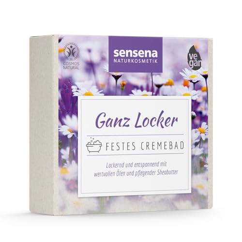 Sensena Festes Cremebad "Ganz locker", Badezusatz mit Sheabutter und wertvollen Ölen, lockerndes Entspannungsbad, Zero Waste, Vegan und Cosmos Zertifziert, Naturkosmetik für gepflegte Haut