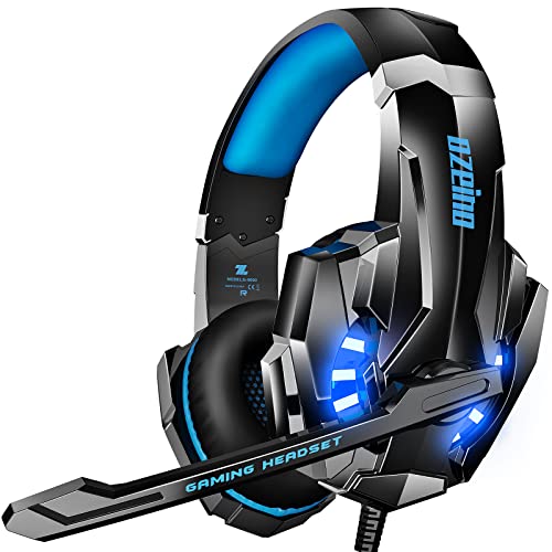 OZEINO Gaming Headset für PS4 PS5 3D Surround Sound Noise Cancelling Kopfhörer Mit Mikrofon Für PC Xbox One Switch with LED Licht