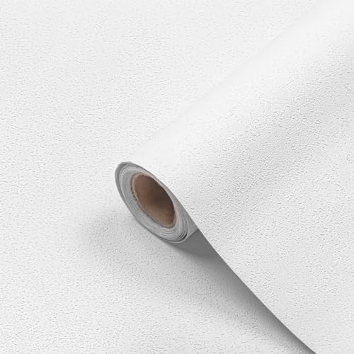 myforHD Selbstklebend Tapete Weißer Möbelaufkleber 40cmX300cm Verdickt Wandpapier Texturierte Tapete