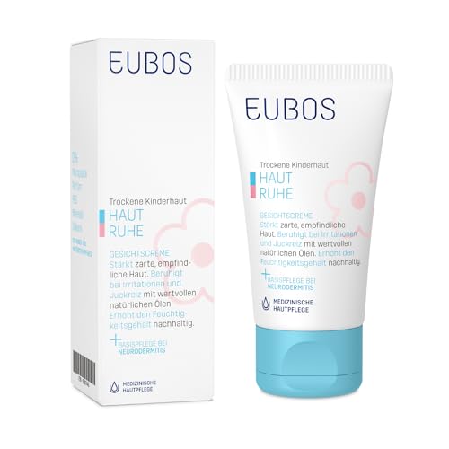 Eubos | HAUT RUHE Gesichtscreme| 30ml | für empfindliche und trockene Kinder- und Babyhaut | Hautvertäglichkeit dermatologisch bestätigt| ohne Mineralöl