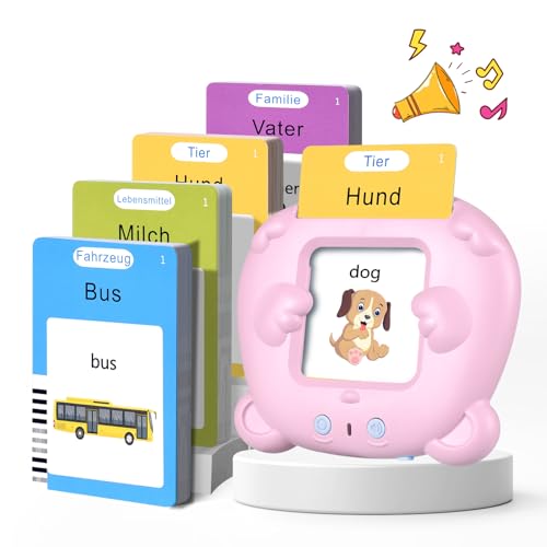 Sprechende Lernkarten Kinderspielzeug Ab 2 3 4 5 6 Jahre Lernspiele Für Autismus Lernspielzeug Deutsch Lernen Für Kinder Vorschulkinder Geschenk Für Jungen Mädchen 2-4 Jahre 112 Blätter 224 Wörter