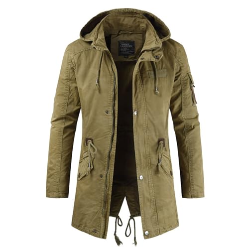 SRZYMJ Mantel Herren Jacke Leder Übergangsjacke Mit Kapuze Outdoorjacke Atmungsaktiv Softshelljacke Steppjacke Leicht Wandern Funktionsjacke Parka Winter Wintermantel Sportjacke Freizeitjacke