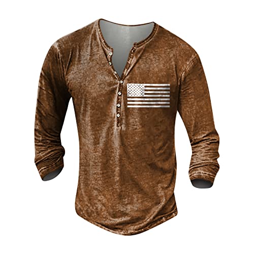 Henley Shirt Herren Y2k Tops Langatmig Shirt Herren Herren Henley Glitzer Tshirt Herren Ringelshirt Blau Weiß Weihnachtspullover Herren XXXL Boxen Tshirt(#4 Orange,3XL)