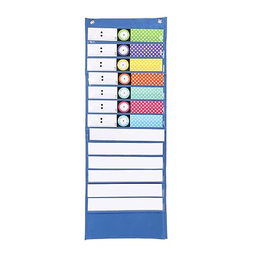 Taschendiagramm, Unterrichtsplan, Tagesplan, Taschendiagramm, Stundenplan, Taschendiagramm für Klassenzimmer, Zuhause, mit 13 Karten, 2 Haken