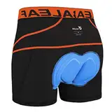 BALEAF Fahrradhose Herren Radunterhose Gepolstert Radlerhose Gepolstert Fahrrad Unterhosen Radhose Kurz Radlerunterhose Fahrradbekleidung Orange L