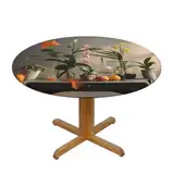 WZYWHJ Florid Tischdecke, rund, wasserdicht, knitterfrei, für Esstisch, Dekoration, Tischdecke