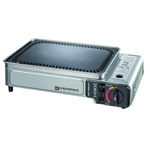 Kemper Gasgrill, tragbar, 2300 W, antihaftbeschichtet, inkl. Transportkoffer