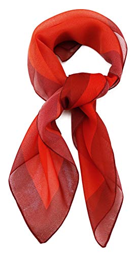 TigerTie Damen Chiffon Nickituch in rot dunkelrot mit Bordüre - Größe 58 cm x 58 cm