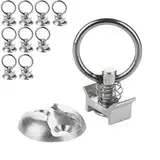 Safetytex Single Endbeschlag mit Zurpunkt für Airlineschiene - Zurrplatte 20 mm Loch - Fitting mit Haltepunkt - perfekt für - Ladungssicherung - Befestigung Zurrschiene - 10 Stück