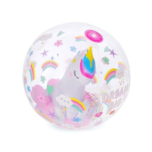 LEGAMI - Aufblasbarer Strandball, Beach Ball, aufblasbarer Ball aus PVC, weich für Kinder, aufblasbarer Ball für Strandpartys mit Einhorn, aufblasbar zum Spielen von Fußball, Volleyball, Durchmesser