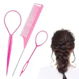 Wosyoodo Frisurenhilfe, Haar Tail Twister, Zopf Hilfe für DIY Frisuren, Rose Frisurenhilfe Band, Dutt Styler, Haartwister, Flechthilfe Haare, Hair Twister Für Frauen, Mädchen